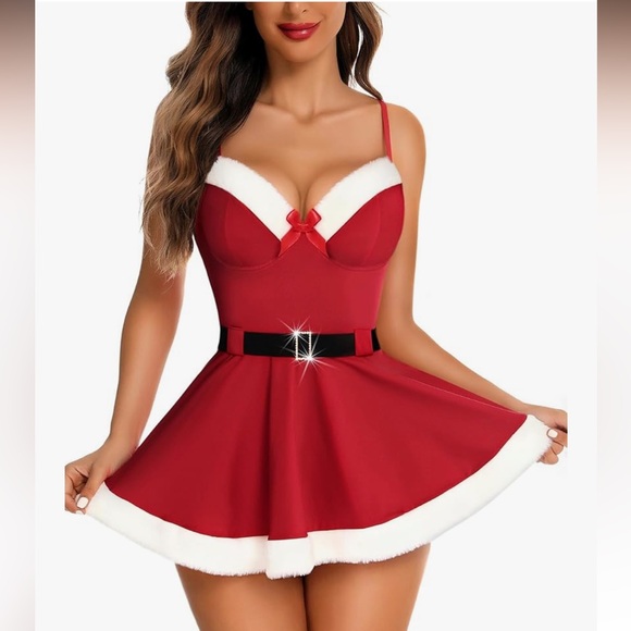 RSLOVE Christmas Lingerie for Women Sexy Santa Lingerie Set Babydoll - Picture 1 of 1